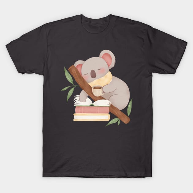 BOOKISH KOALA T-Shirt by Catarinabookdesigns